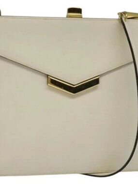 Christian Dior Shoulder Bag Leather Beige Auth bs23864